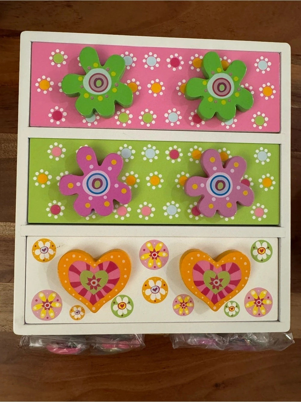 Whimsical Girls Wooden Jewelry Bead Bazaar Dresser